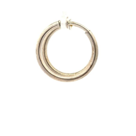 Estate Sterling Silver Smooth Finish 1 ½" Hoop Clip Back Non Pieced Earrings! 13 - Picture 4 of 5